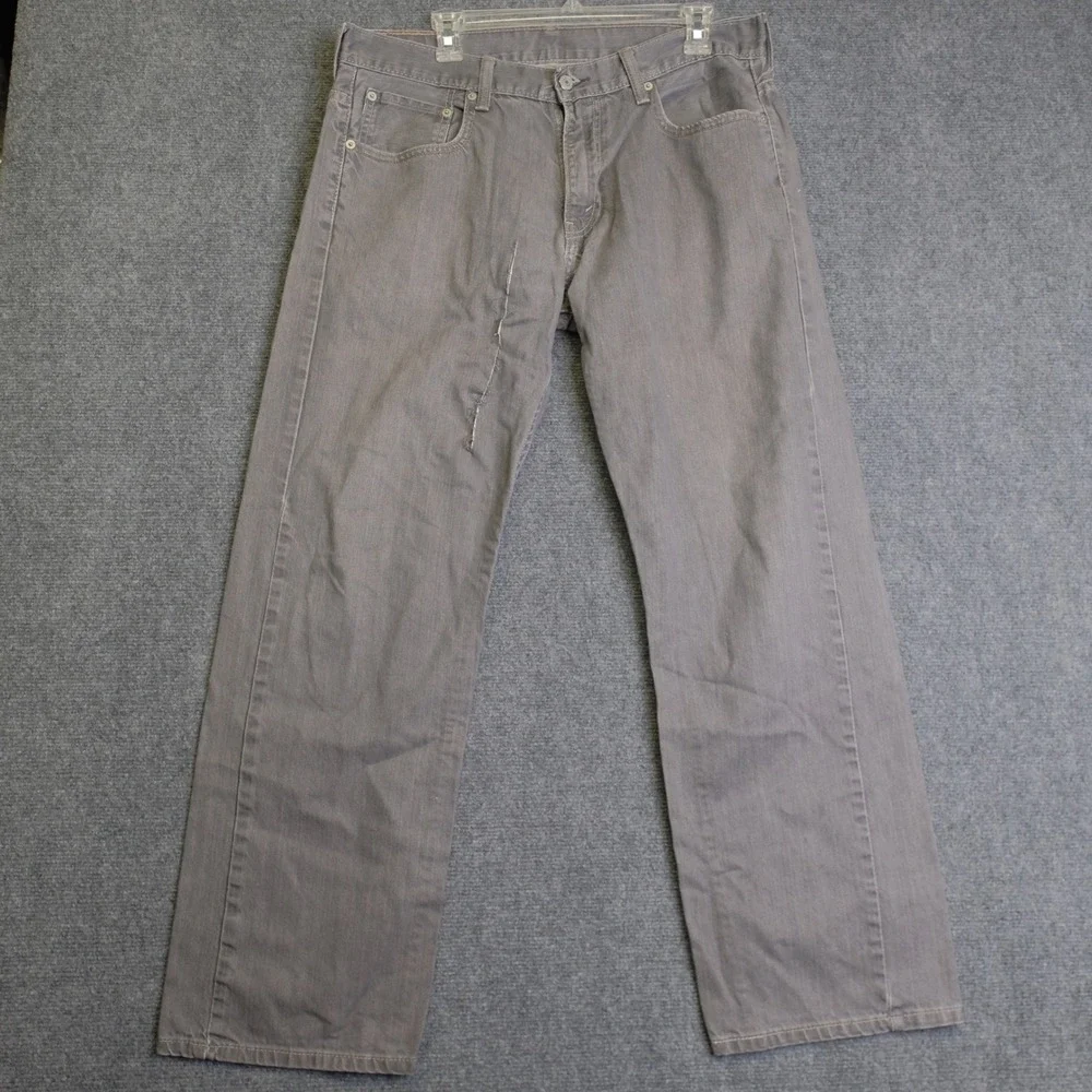 Levis 569 Loose Straight Leg Jeans Mens 34x32 Gray‎ Denim Relaxed Fit Casual